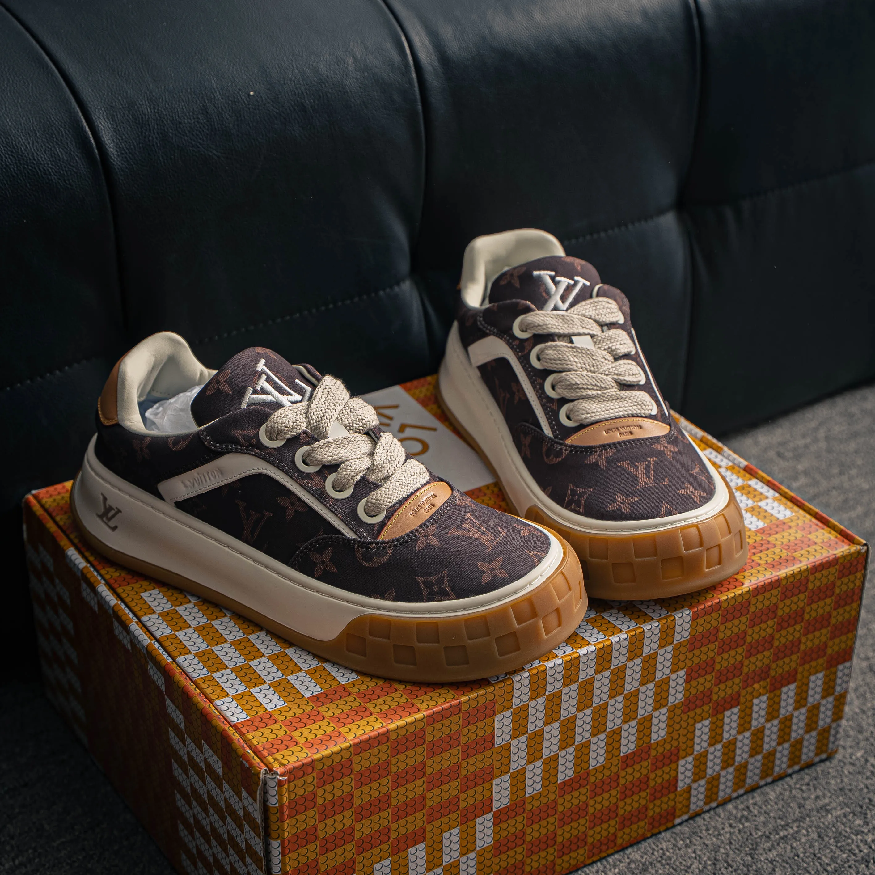Premium -- LOUIS VUITTON Tilted Series｜2026 LV Tilted Low Sneakers Series Low-Top Retro Skate Shoes Men Shoes｜